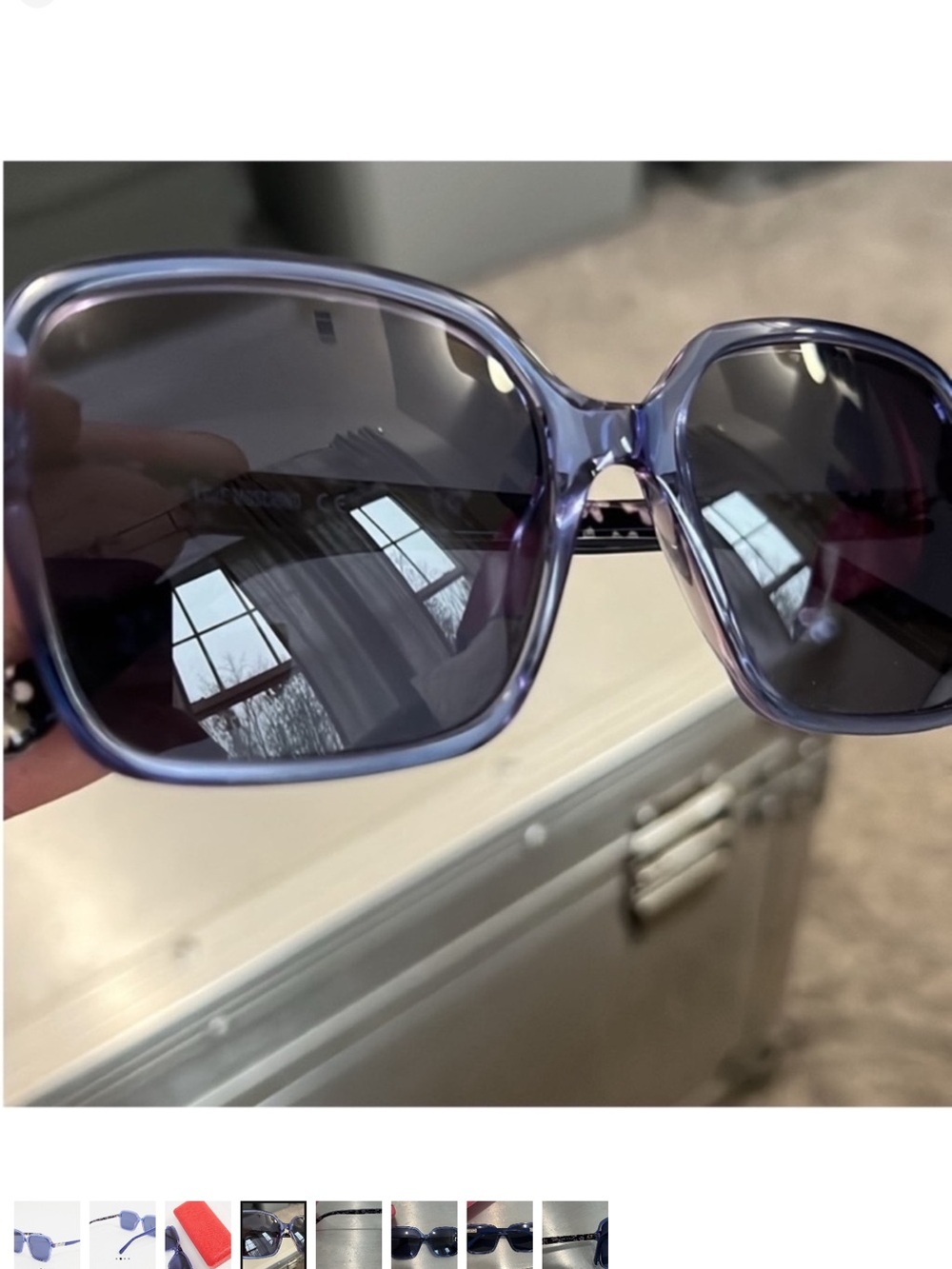Love Moschino Translucent blue/Lavender Square Sunglasses - Picture 4 of 8